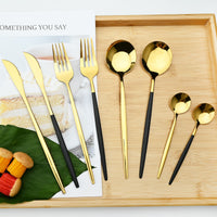 Funki Buys | Cutlery Set | Gold Stainless Steel Mirror 30 Pcs Set