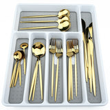 Funki Buys | Cutlery Set | Gold Stainless Steel Mirror 30 Pcs Set