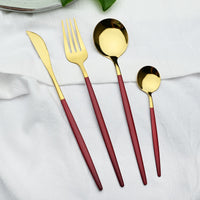 Funki Buys | Cutlery Set | Gold Stainless Steel Mirror 30 Pcs Set