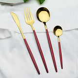 Funki Buys | Cutlery Set | Gold Stainless Steel Mirror 30 Pcs Set