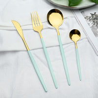 Funki Buys | Cutlery Set | Gold Stainless Steel Mirror 30 Pcs Set