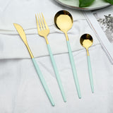 Funki Buys | Cutlery Set | Gold Stainless Steel Mirror 30 Pcs Set