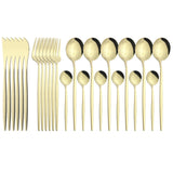 Funki Buys | Cutlery Set | Gold Stainless Steel Mirror 30 Pcs Set