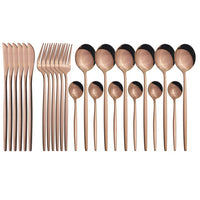 Funki Buys | Cutlery Set | Gold Stainless Steel Mirror 30 Pcs Set