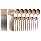 Funki Buys | Cutlery Set | Gold Stainless Steel Mirror 30 Pcs Set