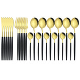 Funki Buys | Cutlery Set | Gold Stainless Steel Mirror 30 Pcs Set