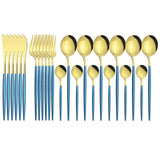 Funki Buys | Cutlery Set | Gold Stainless Steel Mirror 30 Pcs Set