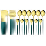 Funki Buys | Cutlery Set | Gold Stainless Steel Mirror 30 Pcs Set