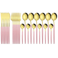 Funki Buys | Cutlery Set | Gold Stainless Steel Mirror 30 Pcs Set