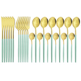 Funki Buys | Cutlery Set | Gold Stainless Steel Mirror 30 Pcs Set