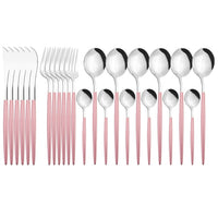 Funki Buys | Cutlery Set | Gold Stainless Steel Mirror 30 Pcs Set