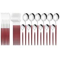 Funki Buys | Cutlery Set | Gold Stainless Steel Mirror 30 Pcs Set