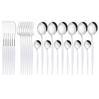 Funki Buys | Cutlery Set | Gold Stainless Steel Mirror 30 Pcs Set