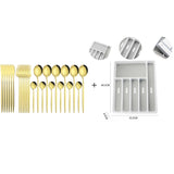 Funki Buys | Cutlery Set | Gold Stainless Steel Mirror 30 Pcs Set