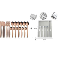 Funki Buys | Cutlery Set | Gold Stainless Steel Mirror 30 Pcs Set