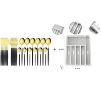 Funki Buys | Cutlery Set | Gold Stainless Steel Mirror 30 Pcs Set