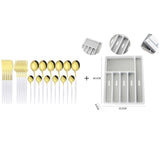 Funki Buys | Cutlery Set | Gold Stainless Steel Mirror 30 Pcs Set