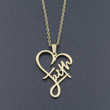 Funki Buys | Necklaces | Religious Faith Heart Necklace | Stainless Steel