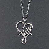 Funki Buys | Necklaces | Religious Faith Heart Necklace | Stainless Steel