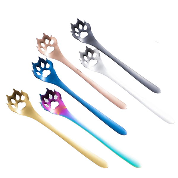 Funki Buys | Spoons | Cute Pointy Ear Cat Paw Coffee Spoons