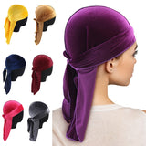 Funki Buys | Durags | Doo Rag | Unisex Long Velvet Skull Cap 2 Pcs