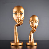 Funki Buys | Statues | Ornament, Abstract Woman's Face | Resin Art Sculpture