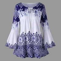 Funki Buys | Shirts | Women's Plus Size Top | Floral Long Sleeve Blouse