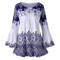 Funki Buys | Shirts | Women's Plus Size Top | Floral Long Sleeve Blouse