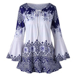 Funki Buys | Shirts | Women's Plus Size Top | Floral Long Sleeve Blouse
