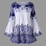 Funki Buys | Shirts | Women's Plus Size Top | Floral Long Sleeve Blouse