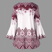 Funki Buys | Shirts | Women's Plus Size Top | Floral Long Sleeve Blouse
