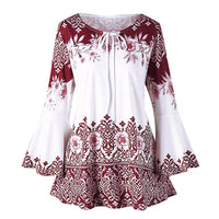 Funki Buys | Shirts | Women's Plus Size Top | Floral Long Sleeve Blouse