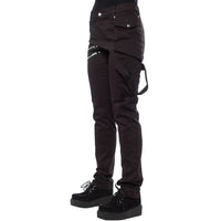 Funki Buys | Pants | Women's Punk Pants | Black Straight Zipper Trousers Gothic