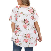 Funki Buys | Shirts | Women's Plus Size, Floral Print, Loose Fit Tops