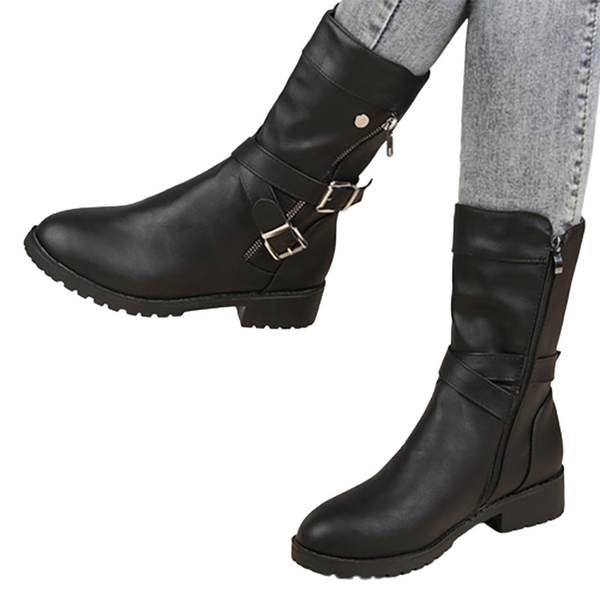 Ladies black 2025 calf boots
