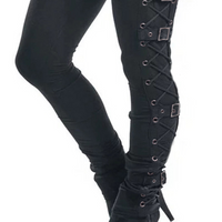 Funki Buys | Pants | Women's Buckle Gothic Rosetic Lace Up Cargo Pants