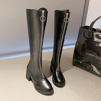 Funki Buys | Boots | Women's Long Knee High Boots | Front Zip Riding