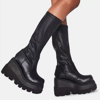 Funki Buys | Boots | Women's Platform Boots | Mid-Calf Wedges | Chunky