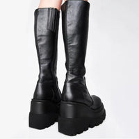 Funki Buys | Boots | Women's Platform Boots | Mid-Calf Wedges | Chunky Heel