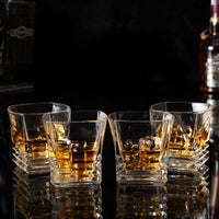 Funki Buys | Glasses | Whisky Glass Set | 4 Pcs Square, 9oz Glass Gift