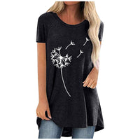 Funki Buys | Shirts | Women's Dandelion Print Plus Size Top