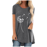 Funki Buys | Shirts | Women's Dandelion Print Plus Size Top