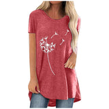 Funki Buys | Shirts | Women's Dandelion Print Plus Size Top