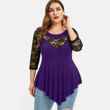 Funki Buys | Shirts | Women's Sexy Lace Spliced Plus Size Shirt