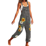Funki Buys | Pants | Women's Denim Overalls | Sunflower Denim Jumpsuit