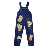 Funki Buys | Pants | Women's Denim Overalls | Sunflower Denim Jumpsuit