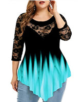 Funki Buys | Shirts | Women's Plus Size Sexy Half Sleeve Lace Shirt