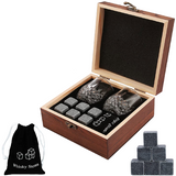 A Out - Funki Buys | Coffret cadeau de pierres à whisky | Verre à whisky (2 pièces) | Pierres à whisky (6 pièces)