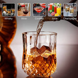 A Out - Funki Buys | Coffret cadeau de pierres à whisky | Verre à whisky (2 pièces) | Pierres à whisky (6 pièces)