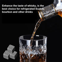 A Out - Funki Buys | Coffret cadeau de pierres à whisky | Verre à whisky (2 pièces) | Pierres à whisky (6 pièces)